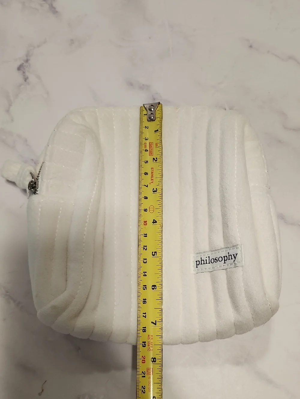Philosophy Quilted  Cosmetic White Bag
